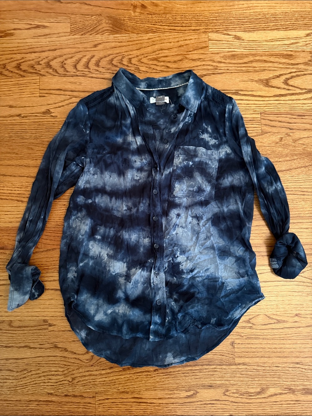 Pilcro Navy Tie-Dye Jacket with White Trim
